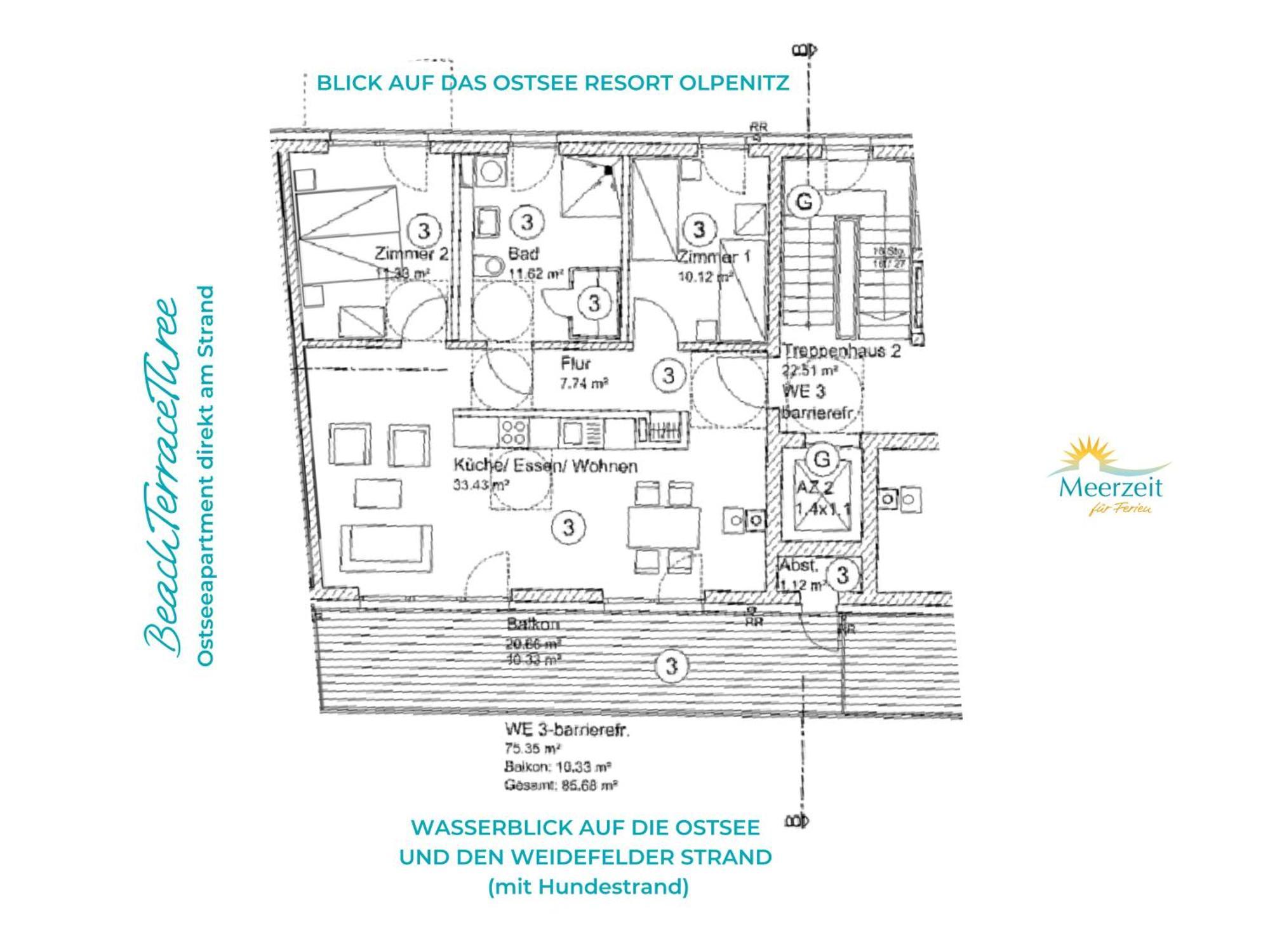 Beachterracethree- Eg, Barrierearm, Meerblick, Terrasse, Kamin, Sauna Apartment Olpenitz