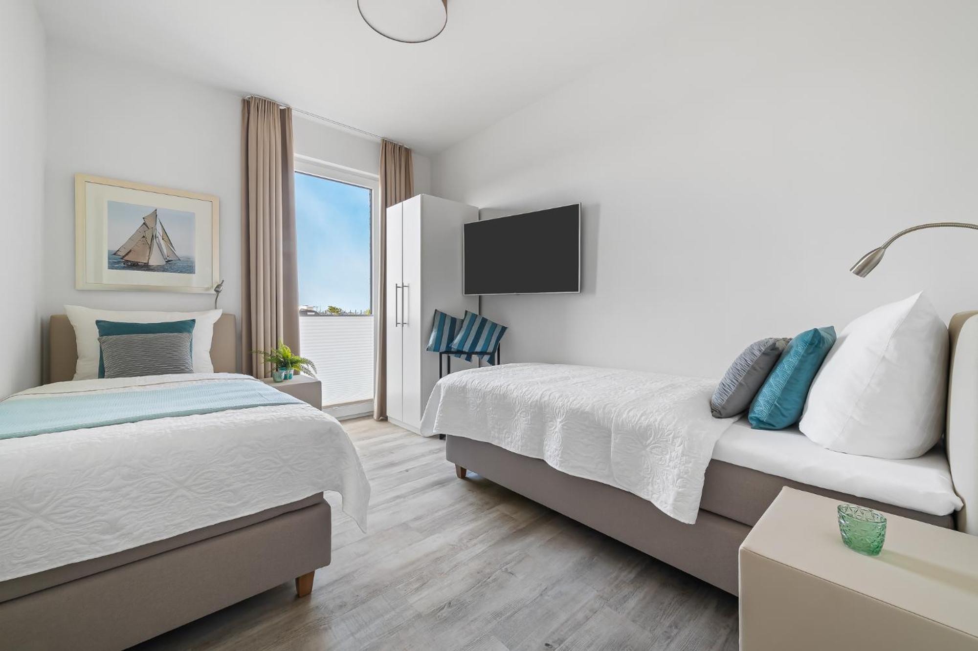 Apartment Beachterracethree- Eg, Barrierearm, Meerblick, Terrasse, Kamin, Sauna Olpenitz