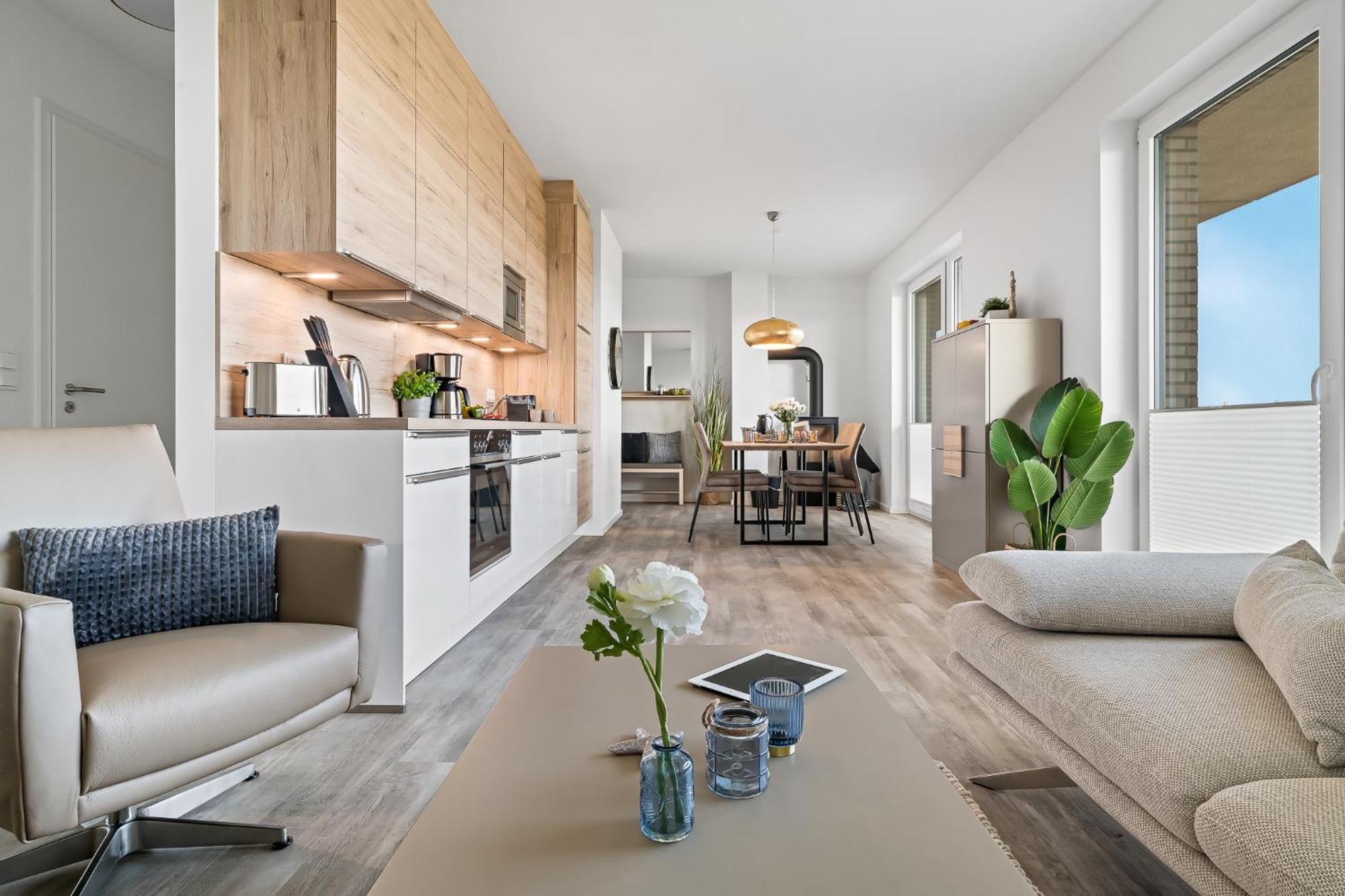 Beachterracethree- Eg, Barrierearm, Meerblick, Terrasse, Kamin, Sauna Apartment Olpenitz