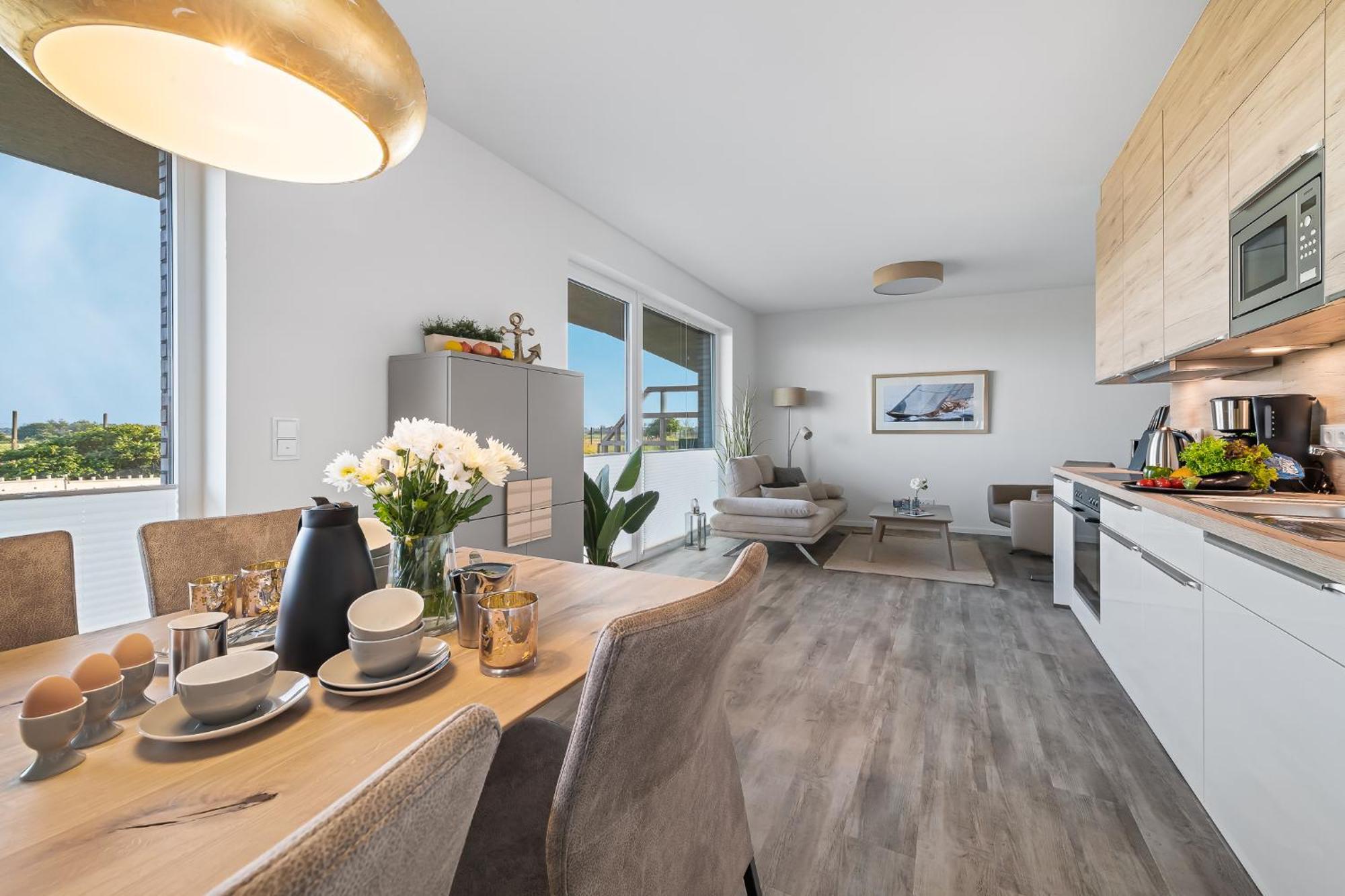 Beachterracethree- Eg, Barrierearm, Meerblick, Terrasse, Kamin, Sauna Apartment